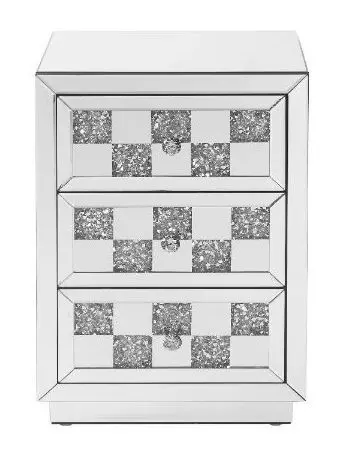Noralie Silver and Gray Rectangular Glass Top Accent Table