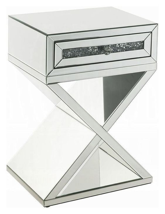 Noralie Silver Rectangular Accent Table