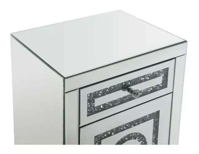 Noralie Silver Rectangular Glass Top Accent Table