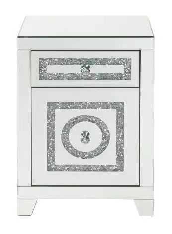 Noralie Silver Rectangular Glass Top Accent Table