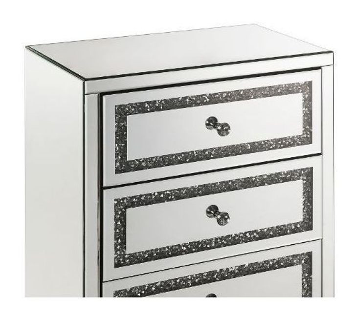 Noralie Silver and Gray 5 Drawer Chest