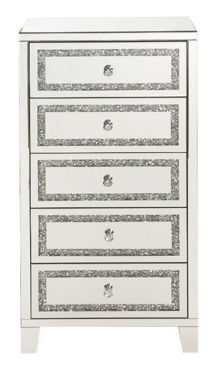 Noralie Silver and Gray 5 Drawer Chest