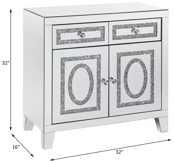 Noralie Silver and Gray 2 Door Accent Cabinet