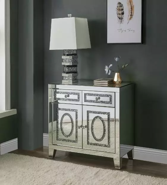 Noralie Silver and Gray 2 Door Accent Cabinet