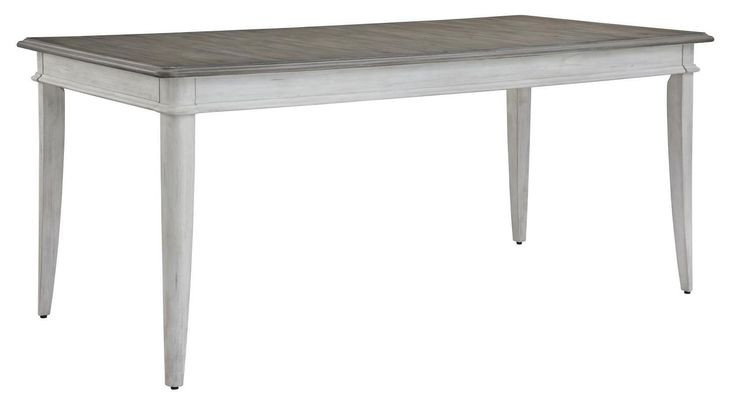 Beach Comber Weathered White and Brown 72" Rectangular Dining Table