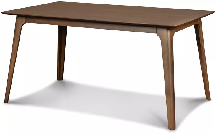 Oscar Walnut and Gray 60" Rectangular Dining Set with 4 Cushion Chairs