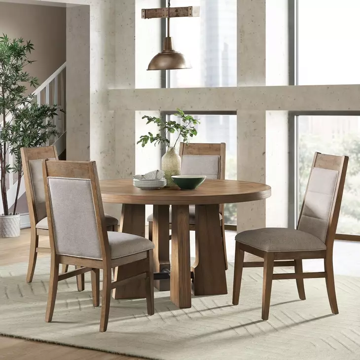 Landmark Weathered Oak 54" Round Dining Table
