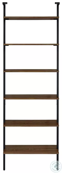 Owens Walnut And Black 6 Wall Shelf 96