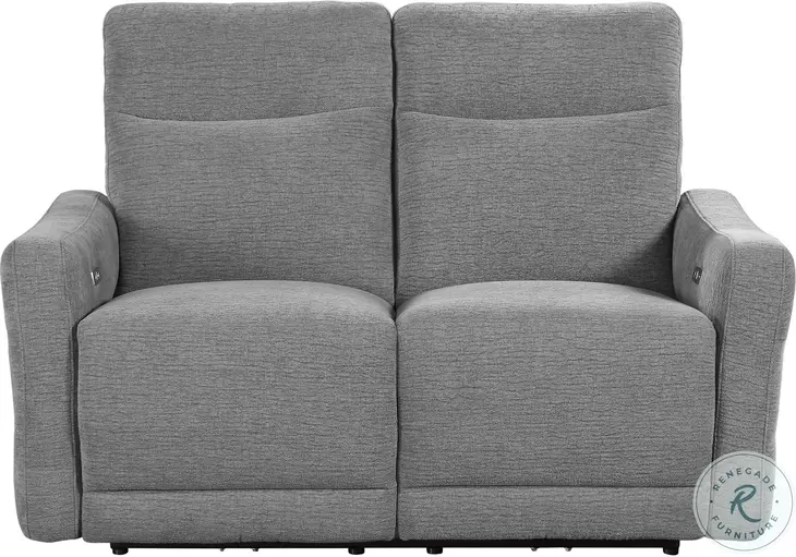 Edition Gray Power Double Reclining 57" Loveseat