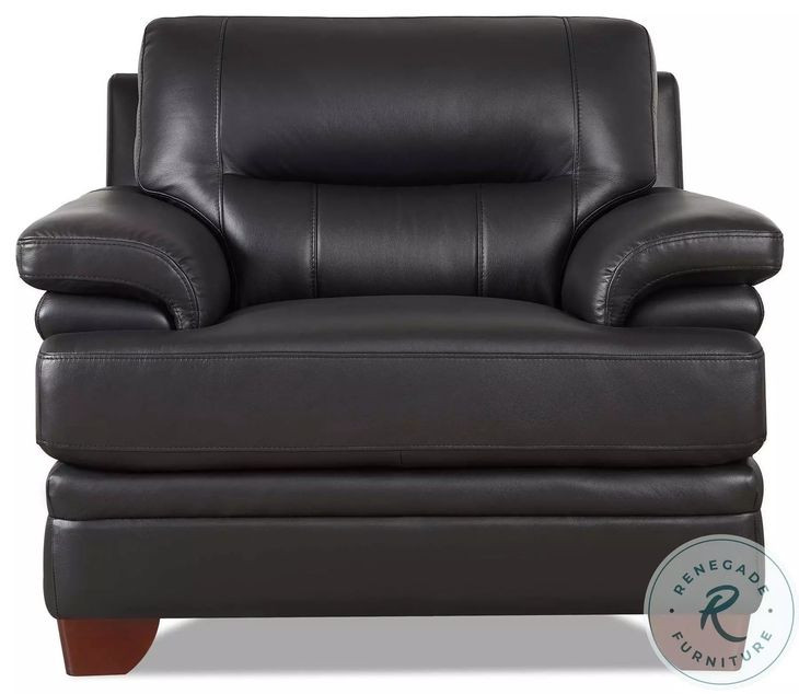 Calizor Black Leather Upholstered Lounge Chair