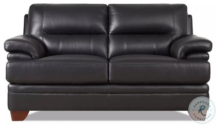 Calizor Black Leather 66" Loveseat