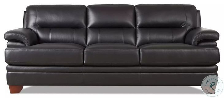 Calizor Black Leather 88" Sofa