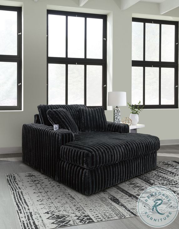 Midnight Madness Onyx Black Oversized Chaise From Ashley