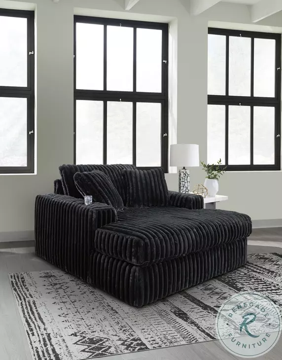 Midnight Madness Onyx Black Oversized Chaise