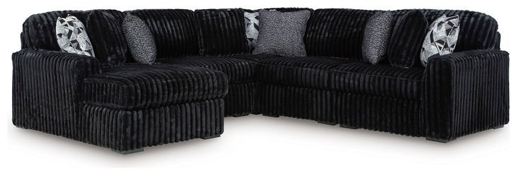 Midnight Madness Onyx 6 Piece Modular Sectional with LAF Corner Chaise