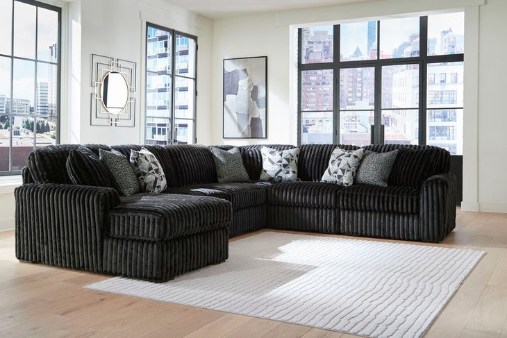 Midnight Madness Onyx 6 Piece Modular Sectional with LAF Corner Chaise