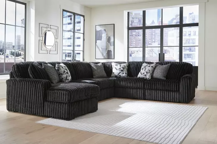 Midnight Madness Onyx 6 Piece Modular Sectional with LAF Corner Chaise