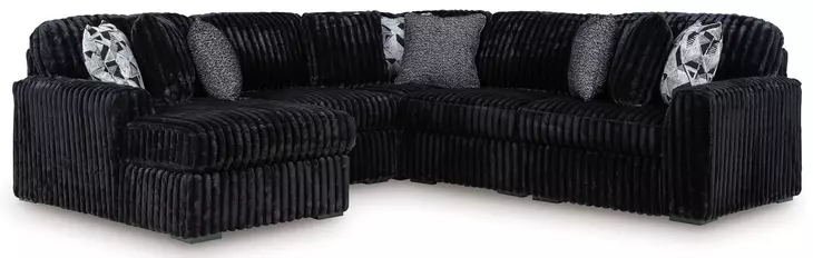 Midnight Madness Onyx 5 Piece Modular Sectional with LAF Corner Chaise