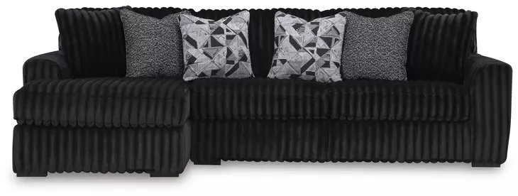 Midnight Madness Onyx 3 Piece Modular Sectional with LAF Corner Chaise