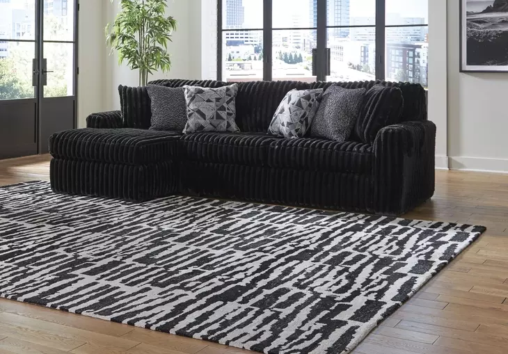 Midnight Madness Onyx 3 Piece Modular Sectional with LAF Corner Chaise