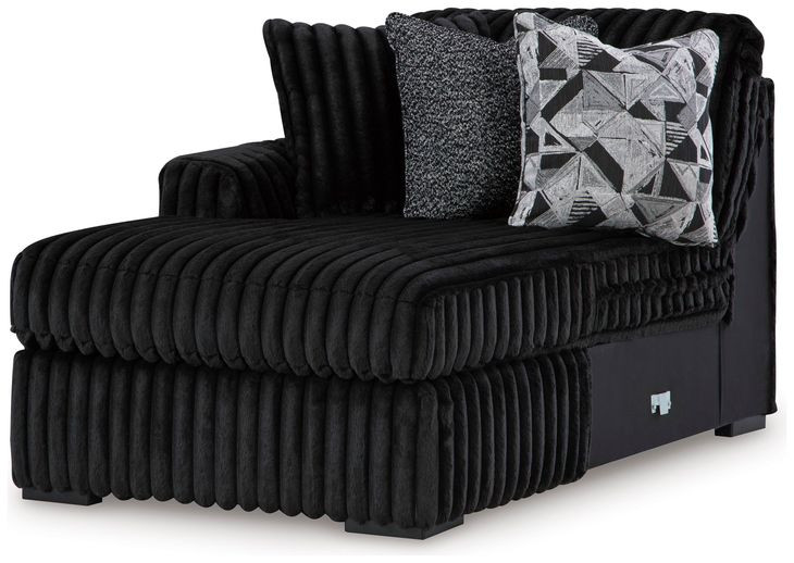 Midnight Madness Black 3 Piece Modular Sectional with Chaise