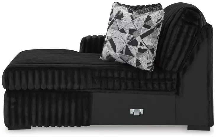 Midnight Madness Black 3 Piece Modular Sectional with Chaise from