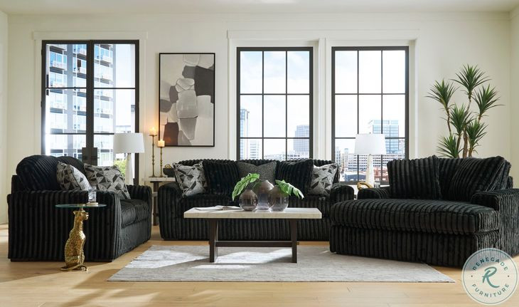 Midnight Madness Onyx Black Living Room Set
