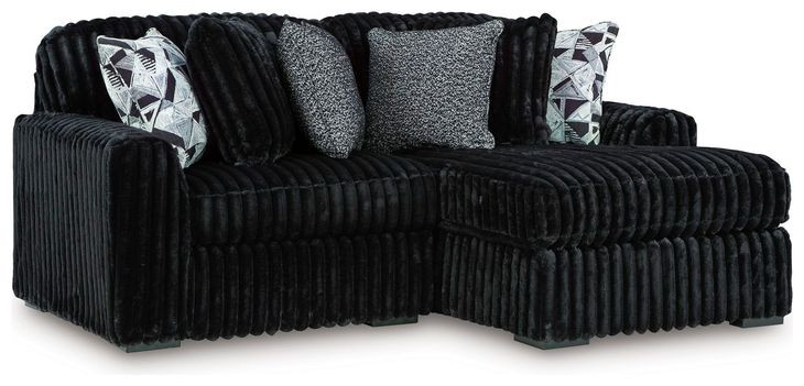 Midnight Madness Onyx 2 Piece Modular Sectional with Chaise