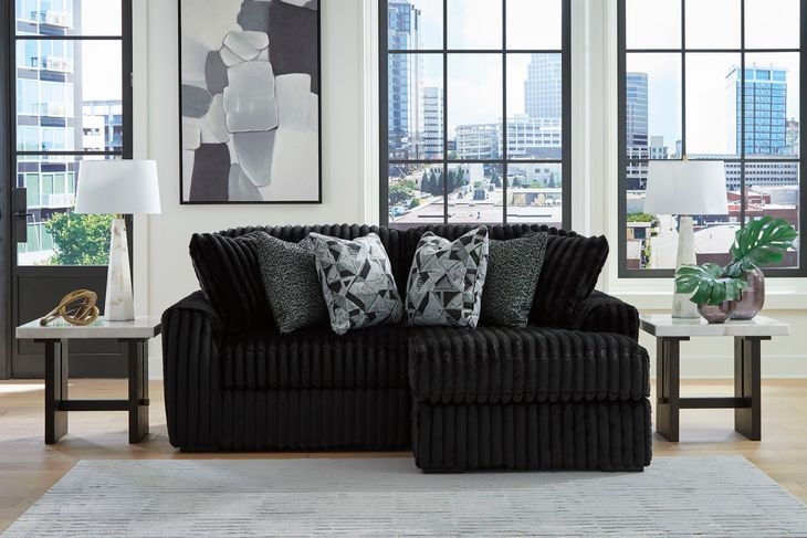 Midnight Madness Onyx 2 Piece Modular Sectional with Chaise