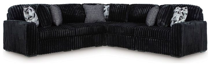 Midnight Madness Onyx 5 Piece Modular Sectional