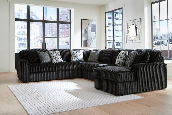 Midnight Madness Onyx 6 Piece Modular Sectional with Chaise