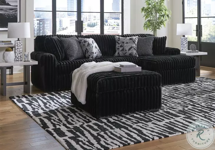 Midnight Madness Onyx Black 2 Piece Sectional Sofa with RAF Chaise