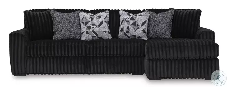 Midnight Madness Onyx Black 2 Piece Sectional Sofa with RAF Chaise