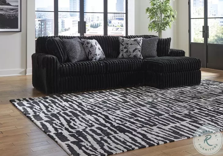 Midnight Madness Onyx Black 2 Piece Sectional Sofa with RAF Chaise
