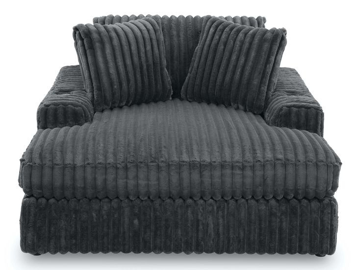 Midnight Madness Gunmetal Oversized Chaise