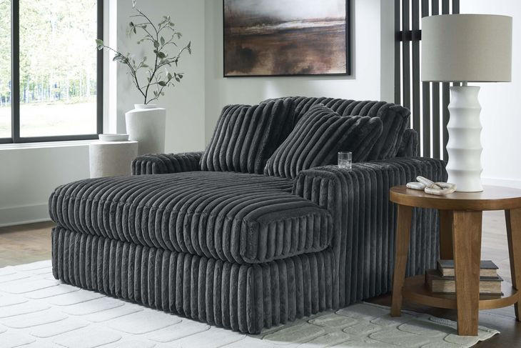 Midnight Madness Gunmetal Oversized Chaise