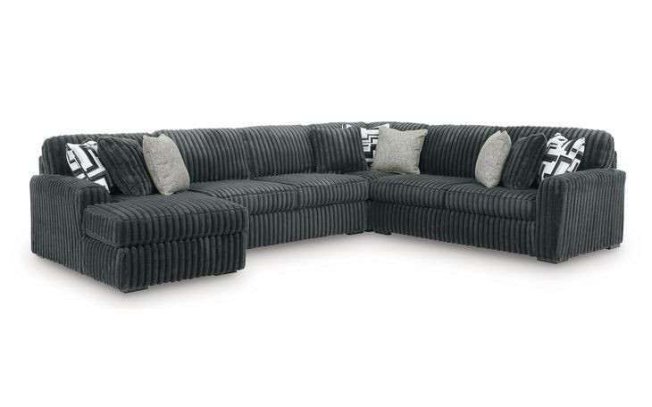 Midnight Madness Gunmetal 4 Piece LAF Chaise Sectional