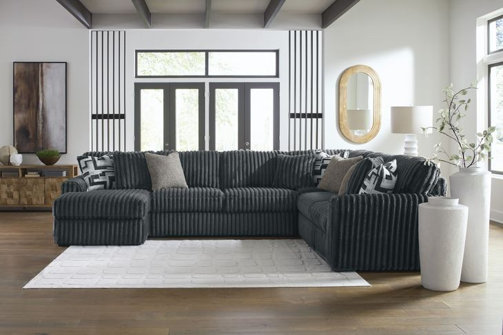 Midnight Madness Gunmetal 4 Piece LAF Chaise Sectional