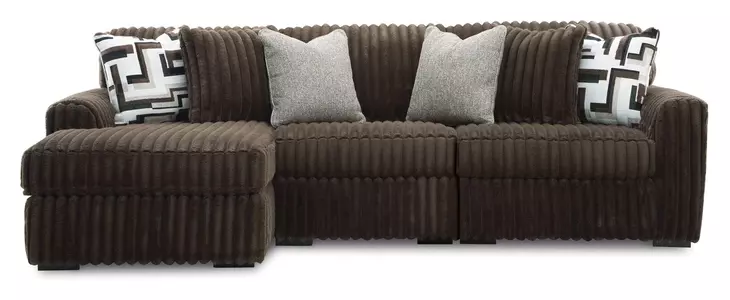 Midnight Madness Chocolate 3 Piece Modular Sectional with LAF Corner Chaise