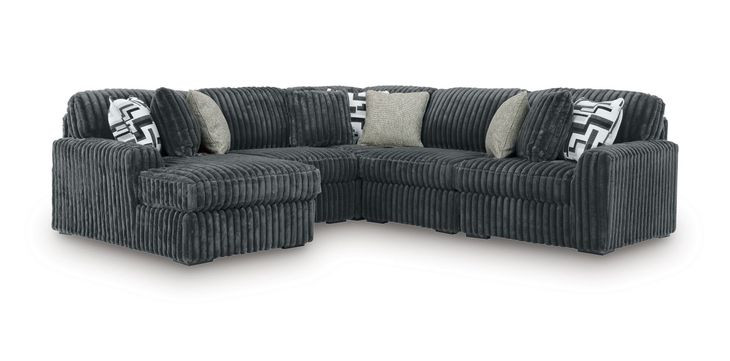 Midnight Madness Gunmetal 5 Piece Sectional with Chaise