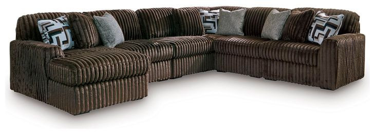 Midnight Madness Chocolate 6 Piece Modular Sectional with Chaise