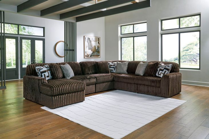 Midnight Madness Chocolate 6 Piece Modular Sectional with Chaise