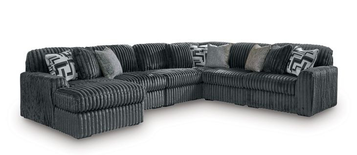 Midnight Madness Gunmetal 6 Piece Sectional with Chaise