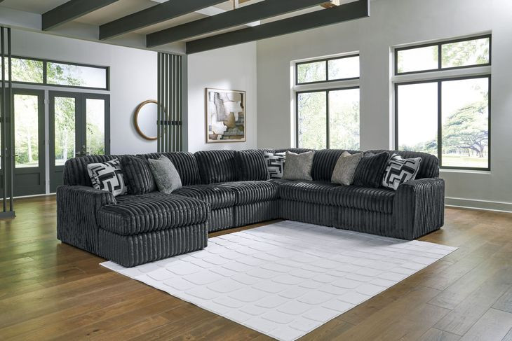 Midnight Madness Gunmetal 6 Piece Sectional with Chaise
