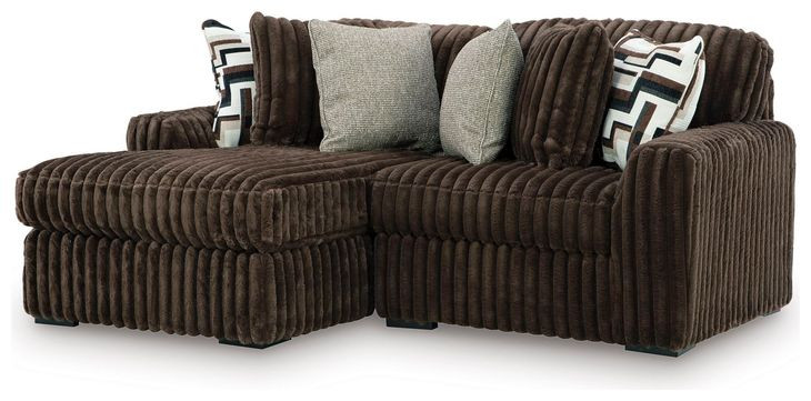 Midnight Madness Chocolate 2 Piece Modular Sectional with LAF Corner Chaise