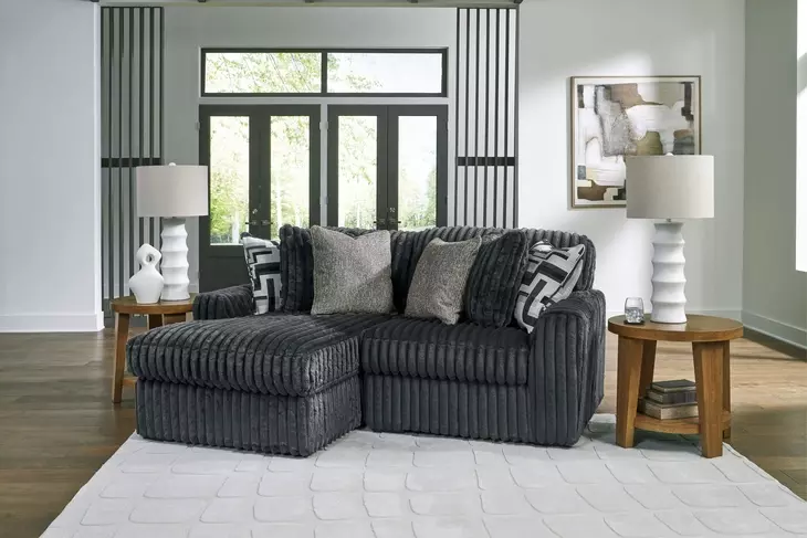 Midnight Madness Gunmetal Sectional | Coleman Furniture