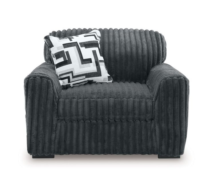 Midnight Madness Gunmetal Oversized Chair