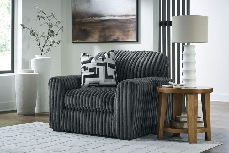 Midnight Madness Gunmetal Oversized Chair