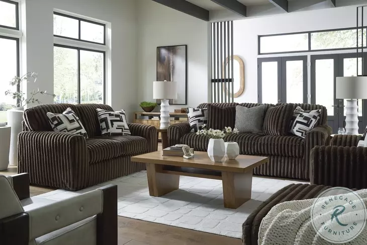 Midnight Madness Chocolate Living Room Set