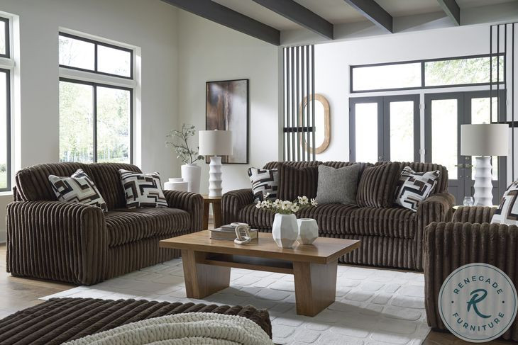 Midnight Madness Chocolate Living Room Set